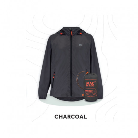 MAC Unisex packable waterproof jacket - Origin (Charcoal)