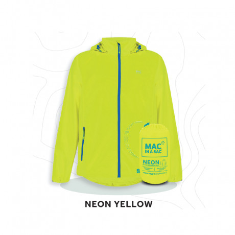MAC Unisex packable waterproof windbreaker - NEON 2 Yellow