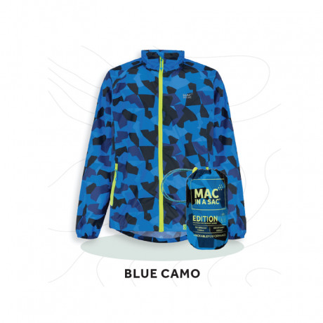 MAC Unisex packable waterproof jacket - Edition 2 Blue Camo