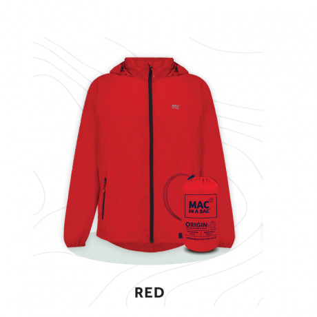 MAC Unisex packable waterproof jacket - Origin (Red)