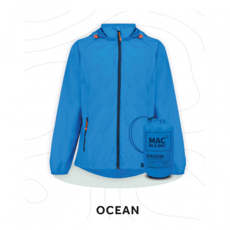 MAC Unisex packbare wasserdichte Jacke - Origin (Ocean Blue)
