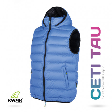 KWAK Men's down vest with hood and Ceti Tau collar